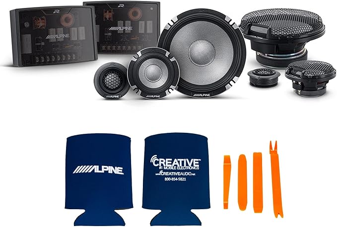 Alpine R2 Speaker Bundle - Two Pairs of R2-S653 6.5" R-Series Pro High-Resolution 3-Way Component Speakers