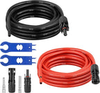 XRDS -RF Solar Extension Cable 8AWG, 6FT Red & Black Solar Panel Wire with Solar Connectors, PV Wire with Disconnect Wrenches & Extra Male/Female Connectors for RV, Camper, Inverter, Off-Grid System