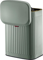 2.11Gallon 8L Carbon Steel Trash Can Door Compost Bin Wall Mounted 2 Ways Sliding Lid Compost Bin Countertop Kitchen Hanging Cabinet Door Trash Bin Metal Garbage Bin Cubo de BasuraGreen