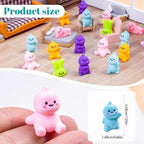 30 Pcs Mini Resin Dinosaur 6 Variety Tiny Animals Colorful Figures Miniature Little Small Figurines Bulk for Micro Fairy Garden Landscape Accessories Hide Crafts Decor