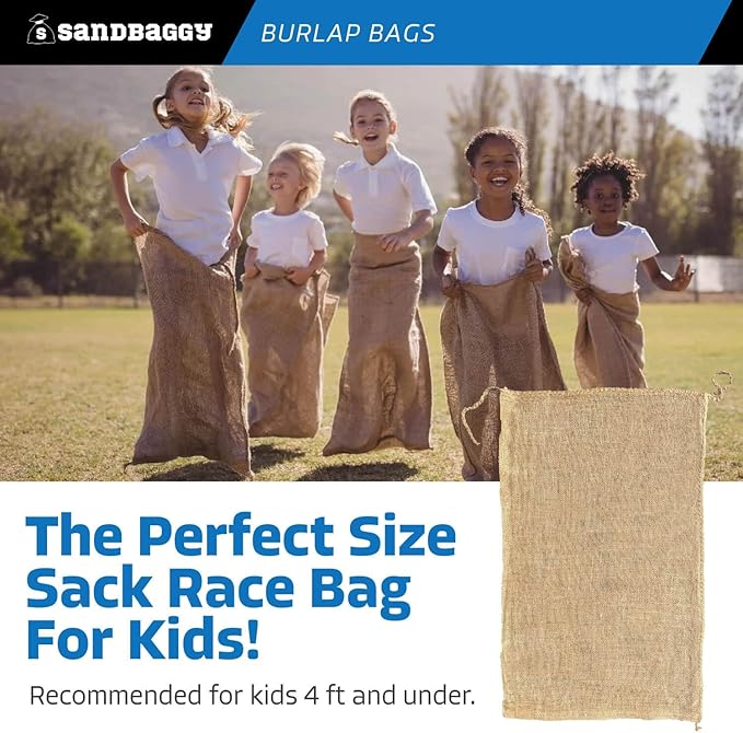 Burlap Bags 22" x 36" - Great for Planting/Gardening - Kids Sack Bag - Plant Covers - Sacks Burlap by Sandbaggy - Food Grade (Pack of 500)