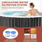 LILYPELLE 2-4 Person Inflatable Hot Tub, Large Portable Hot Tub with 120 Bubble Jets, Outdoor Spa Round Bathtub Set Included Heater Pump, Filter and Insulated Cover, 71" X 71" X 25"