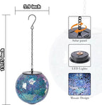 Solar Hanging Lantern Solar Outdoor Lanterns Mosaic Gazing Ball Outdoor Hanging Lights Outdoor Lights Waterproof Garden Patio Pathway & Yard Décor Blue