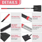 SHARK ATTACK Heavy Duty Garden Shovel, 56.7 Inch Square Head Spade Shovel with Powder Coated Steel & Non-Slip Grip for Gardening, Land Management, Yard Work, Farming and Outdoors