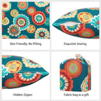 Magpie Fabrics Pack of 2 Outdoor Waterproof Throw Pillow Covers 18 x 18 Inch, Christmas Decorative Cushion Sham Pillowcase Shell for Garden Patio Tent Balcony Couch Sofa(Floral Green)