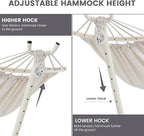 LazyDaze Hammocks Double Hammock with Stand - 2 Person Heavy Duty Outdoor Hammock for Adults, Includes Durable Steel Stand, Portable Carrying Bag and Pillow, Beige