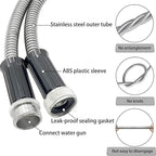 100ft Metal Garden Hose Stainless Steel Heavy Duty Water Hose With 2 Nozzles, No Tangle and Kink, Lightweight & Flexible, Tough and Pet Proof, Metal Garden Hose for Yard, RV, Garden, Outdoor