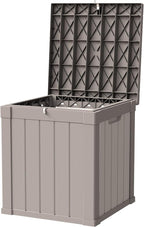 50 Gallon Storage Box, Waterproof Deck Box for Indoor & Outdoor Use, Lockable Pool Storage Bin for Package Delivery, Outdoor Bench for Patio Cushions, Garden Tools, Backyard, Grey