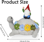 Gnome Hide a Key Outside Turtle Garden Decor Outdoor Key Hider Statues Funny Decorations for Yard Patio Lawn Solar Figurine with Light Ornaments Housewarming for Women Mom Grandma