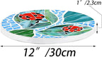 Bieye MSS001 Tiffany Style Stained Glass Mosaic Decorative Stepping Stone for Garden Decor (12" Round, Ladybug)