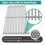 Stainless Steel Genesis II Grill Grates for Weber Genesis 2 Grill Parts Porcelain Enameled Flavorizer Bars Heat Deflector for Weber Genesis II E-410 S-410 II LX E-435 S-435 E-440 S-440 GS4