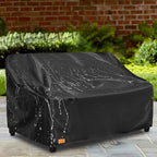 Patio 3-Seater Sofa Cover, Outdoor Couch Cover Fits up to 85W x 38D x 35H Inches, Waterproof Heavy Duty Patio Furniture Covers, Black
