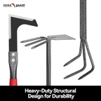 FLORA GUARD Garden Tool Set, 6-Piece Heavy Duty Gardening Hand Tools with Soft Rubber Handle, Includes Trowel, Rake, 2-in-1 Hoe & Crack Weeder, Durable Yard Tools, Ideal Gardening Gift for Men & Women