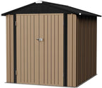 Flamaker 6x8 FT Storage Shed Waterproof Metal Garden Shed with Lockable Door Utility Tool Shed Outdoor Storage for Backyard, Patio and Lawn