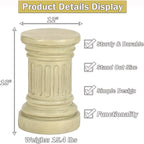 18-inch Tall Garden Pedestal Stand for Indoor & Outdoor Use – Heavy Duty Magnesium Oxide Plant Stand, Weatherproof Outdoor Pedestal for Sculpture, Flower Pots, or Decorative Column for Statues