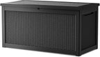 320 Gallon Deck Box, Resin Outdoor Indoor Waterproof Storage Box, Lockable Storage Box With Handle for Patio Furniture - Garden Tools - Swimming Pool Tools UV-Resistant - Black