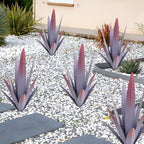 EROCK 2 Pcs Tequila Rustic Sculpture, Wind Resistant Metal Agave Plant Outdoor Home Decor, DIY Rustic Hand Painted Metal Agave Garden Art Plant Country Sculpture Statue Patio Stake Lawn Ornament Gift