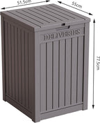 55 Gallon Coffee Resin Deck Box - Lockable, Rust-Resistant Outdoor Storage for Gardens & Patios - Waterproof Bench-Style Box with Handles