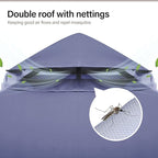LAUSAINT HOME Outdoor Patio Gazebo 8'x8' with Expansion Bolts, Heavy Duty Gazebos Shelter Party Tent with Double Roofs, Mosquito Nettings and Privacy Screens for Backyard, Garden, Lawn, Navy Blue