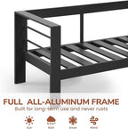 Solaste Aluminum Patio Furniture Set, 5 Seats Modern Outdoor Conversation Set Sectional Sofa with Upgrade Cushion and Coffee Table,Black Frame and Blue Cushion