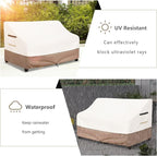 Outdoor Couch Cover Waterproof Patio Furniture Covers, 58 Inches Outdoor Sofa Cover, Furniture Covers for Patio Seating (Beige)
