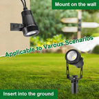 Outdoor Landscape Lighting, 4 Pack LED Outdoor Spot Lights with Transformers, 12V Warm White Low Voltage Landscape Lights IP65 Waterproof Plug in Spotlight for Yard House Pathway Tree Pools