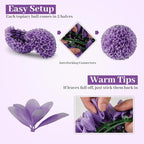 Goplus 11 Inch Topiary Balls Artificial Outdoor Set of 2, Faux Boxwood Ball, Fake Plant Sphere, Round Artificial Plant Balls for Front Door, Porch, Backyard, Balcony, Home Décor (Purple)