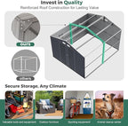 Metal Shed 10x12 Reinforced Sheds Outdoor Storage, Natural Lighting Tool Sheds with Translucent Roof Panels, Windows, and Lockable Doors, Ideal for Garden, Backyard, and Patio