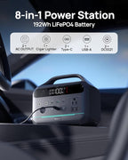DaranEner Portable Power Station 300W (600W Surge), 192Wh Solar Generator LiFeP04 Battery with 2 AC Outlets, 60W PD Fast Charging Power Bank for Home Use, Outdoors Camping, Emergency, RVs, Outage