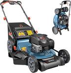 SENIX LSSG-H2 22-Inch Self Propelled Gas Lawn Mower with 163 cc 4-Cycle Engine, 3-in-1 Rear Wheel Drive Variable Speed Lawnmower, 6-Position Height Adjustment