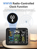10-in-1 Wireless Weather Station with Outdoor Wireless Sensor,Radio Controlled Clock,Rain Gauge,Wind Speed/Direction,Moon Phase, Barometer,Temperature/Humidity,Weather Forecast (NO WiFi)