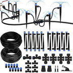 Breeze Touch 230ft Quick-Connect Drip Irrigation System, Automatic Garden Watering System with 1/2" & 1/4" Fast-Lock Tubing - Adjustable Nozzles & Sprinklers for Garden,Greenhouse, Lawn,Potted Plants