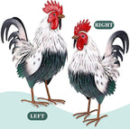 Rooster Garden Statue Sculpture Metal Chicken Yard Decor Outdoor Figurines Patio Backyard Decoration
