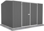 Absco Premier Storage Sheds, 10'x7' Metal Garage, DIY Backyard Shed, Utility Tool Storage, Weather & Wind Resistant Aluminum Panels & Steel Frame, Maintenance-Free, 12 Year Warranty, Woodland Gray