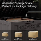 Package Delivery Box for Outside, 48 Gallon Storage with Lockable Secure, Large Double Wall Resin Outdoor Package Delivery Waterproof Deck