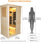 Far Infrared Wooden Sauna Room Home Saunas Spa Dry Saunas Single Person Spa Finland Spruce Wood fit for 7ft Person