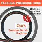 5/16" Pressure Washer Hose 50 FT, Hot and Cold Water Power Washer Hose Max 140°F, Commercial Industrial Grade Steel Wire Braided Kink Proof Extension Hose with 3/8 Quick Connect 4500 PSI