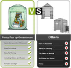 Porayhut Pop Up Greenhouse Tent,Portable X-Large Walk-in Flower House ,Indoor Outdoor Gardening Plant Sunshine Room with PE Mesh Cloth Cover for Protecting Plant from Cold Frost & Birds