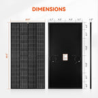 RICH SOLAR 250 Watt 12 Volt 18BB Monocrystalline Solar Panel N-Type Cells High Efficiency Solar Module for RV Trailer Camper Marine Off Grid All Black