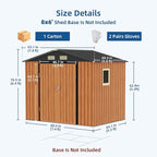 6x8FT Outdoor Storage Shed, Metal Garden Shed with Updated Frame Structure & Lockable Doors, Large Tool Shed for Backyard, Patio,Lawn,Utility & Bike Storage