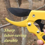 Premium 8 inch garden clippers, 3 Times Easy to Work, Arthritis Weak Hand Snips (Pulley lever -pruners- Yellow)