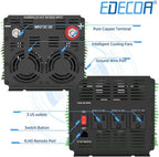 EDECOA 2000W Power Inverter 12V DC to 110V 120V AC 2000 Watts with Remote Control LCD Display USB 3 Outlets for Cars, Trucks, RVs, Rural Cabins