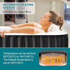 60" X 60" X 25" Hot Tub, 2-4 Person Inflatable Hot Tub, Square Blow Up Portable Bathtub Outdoor Spa with 120 Bubble Jets and Heater Pump, Filter