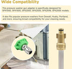 Pressure Washer Adapter with 1/4" Quick Connect and 5 Nozzles, 6" Metal Adapter Replacement Compatible with Ryobi, Dewalt, Husky, Portland and Harbor Freight, 3000 PSI