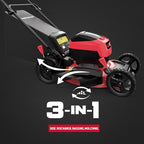 PowerSmart 40V 17" Cordless Lawn Mower with 4.0Ah Battery and Charger, Brushless Motor, up to 1/8 Acre, 3-in-1 (MB2418A)