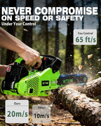 25.4CC Gas Powered Chainsaw 12 Inch, Lightweight Top Handle Handheld Chainsaw with Quenched Chain, Auto Lubrication, Safety Lock & Quick Stop for Tree Wood Cutting