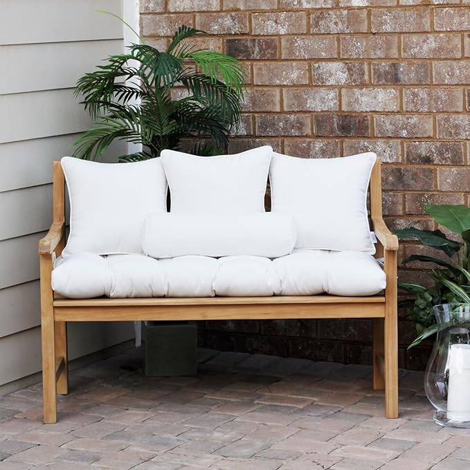 RSH DECOR: 6-Pack Pillow Set | All-Weather Spun Fabric | Water & Fade-Resistant | 17" Square, 20" x 12" Lumbar, 20" x 6" Neck Roll | Outdoor Pillows for Patio Furniture | Red