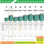 Standard 3-Pack 32 Gallons Yard Garden Bags (D18, H30 inches) with Gardening Gloves, Standable Reusable Leaf Bags,Plant Trimming Bag,Yard Waste Bags,Trash Container,Lawn Grass,Weeds Bag w/ 4 Handles