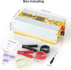 XWJNE 1200W Pure Sine Wave Power Inverter 12V DC to 120V GFCI AC Converter with LCD Display for Home, RV, Truck, Off-Grid Solar Power