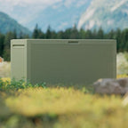 90 Gallon Outdoor Storage Box, Lockable Outside Storage Box Waterproof, Patio Cushions Deck Storage Boxes, Rattan Plastic Garden Hose Containers Resin Pool Storage Bins with lids, Sage Green